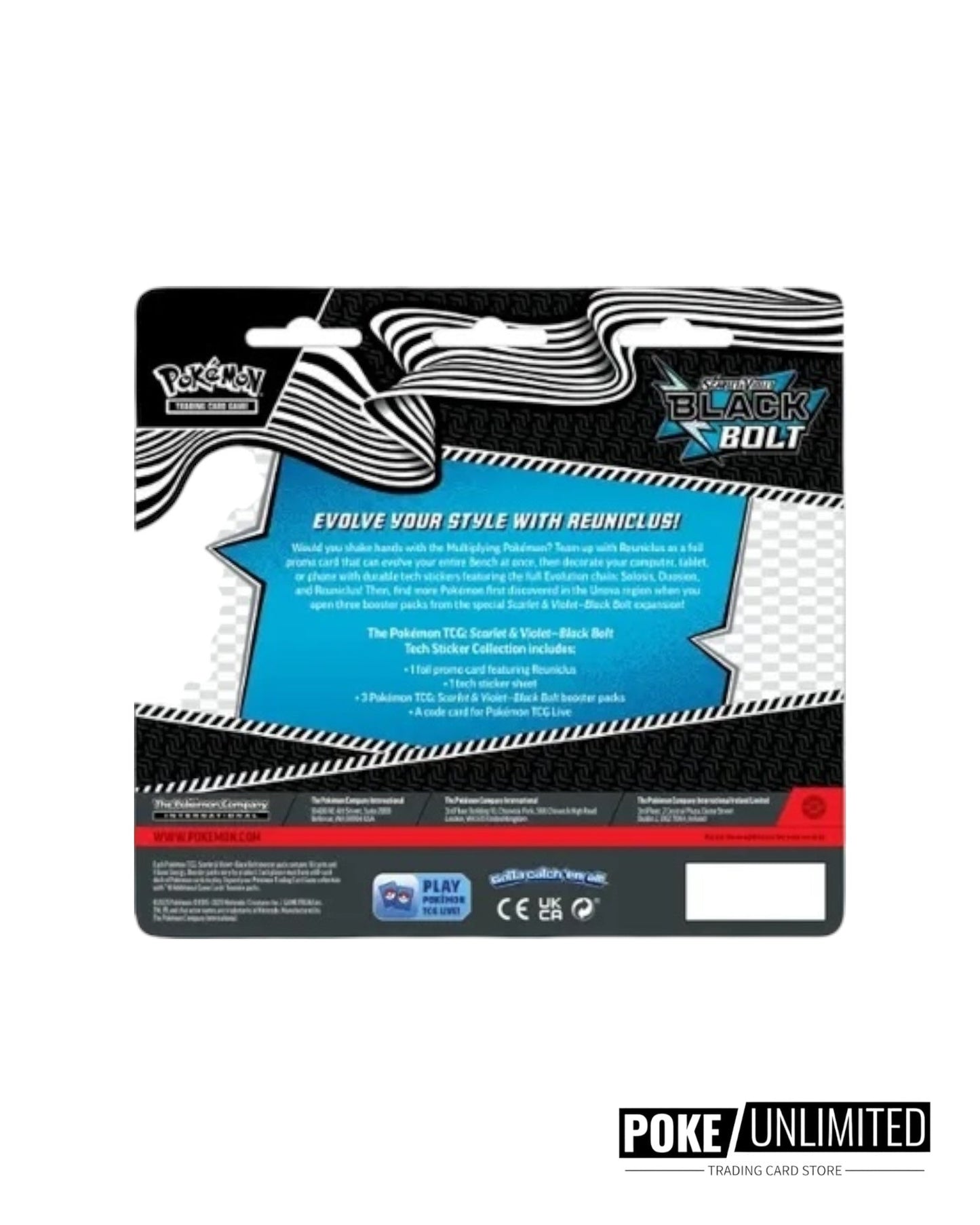 Pokémon TCG: Black Bolt 3-Pack Tech Sticker Collection